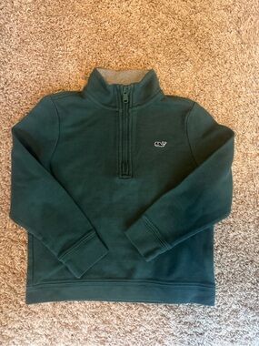 Vineyard Vines Dark Green Kids Quarter-Zip Pullover